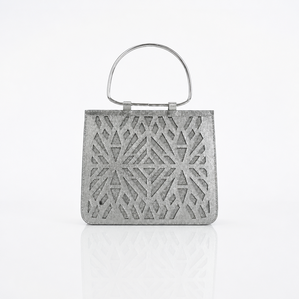 Bolso Fiesta Plata Metalizado Aster | Gloria Serrano - Imagen 2