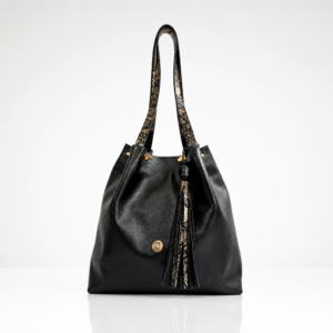 Cartera Negra Flecos Magnolia | Gloria Serrano