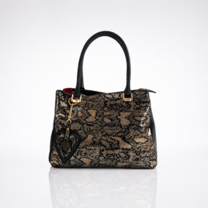 Cartera Dorado y Negro Camelia | Gloria Serrano