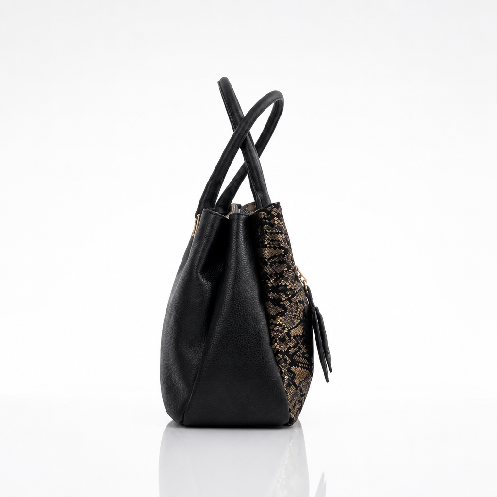 Cartera Dorado y Negro Camelia | Gloria Serrano - Imagen 2