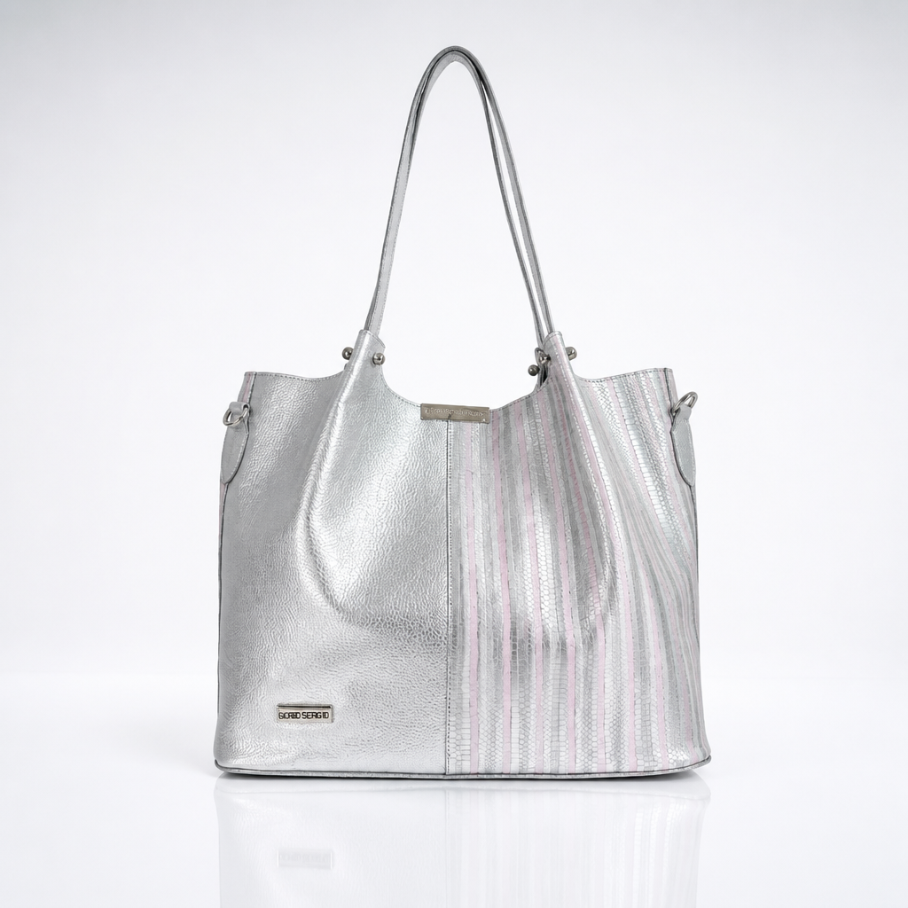 Cartera Tote Plateado Dalia | Gloria Serrano - Imagen 4