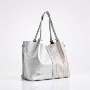 Cartera Tote Plateado Dalia  | Gloria Serrano